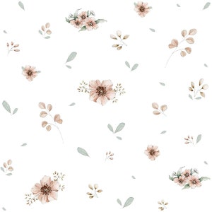 Fiori Minimini Carta da parati DEKORNIK, delicata carta da parati floreale per ragazza