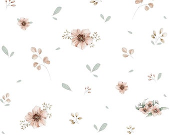 Flowers Minimini Wallpaper DEKORNIK, delicate floral wallpaper for girl