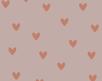 DEKORNIK SIMPLE hearts pink and red brick Wallpaper