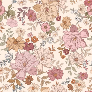 Regenbogen Blumen Tapete, DEKORNIK Boho Blumentapete für Baby Mädchen