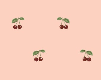 Cherries wallpaper DEKORNIK, kids wallpaper, nursery decor, colourful girl's room wall decor