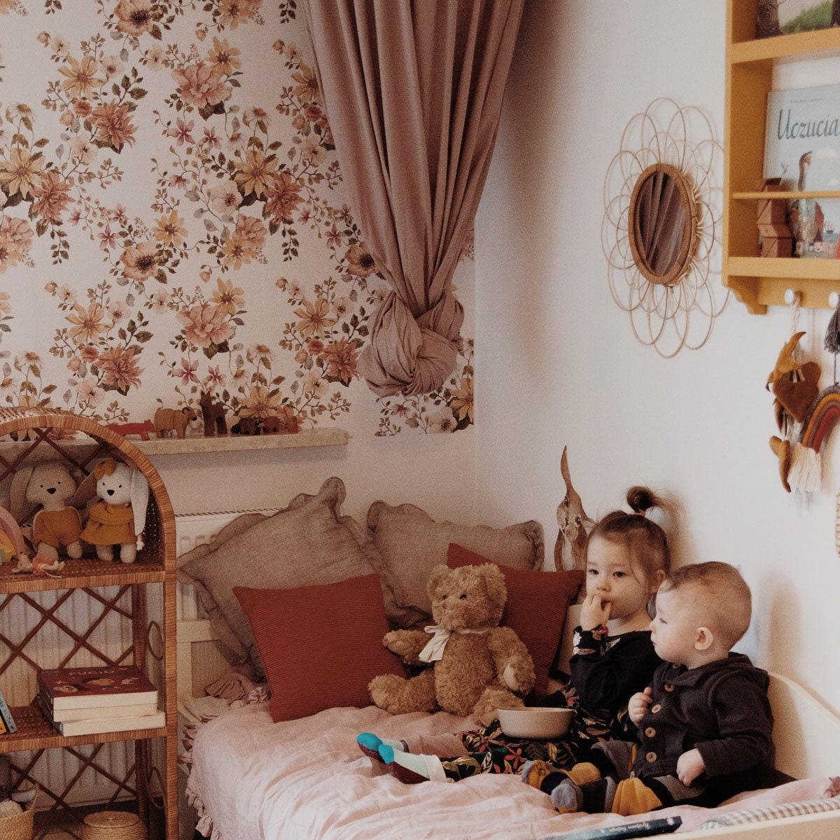 Papel pintado Floral Vintage para habitaciones infantiles - Dekornik