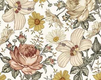 Australian Summer boho wallpaper from DEKORNIK , floral wall decor, girl&#39;s nursery, flower wall art