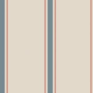 Beige Blue Classic Stripes, Decorazione murale minimalista, DEKORNIK, Carta da parati per camerette