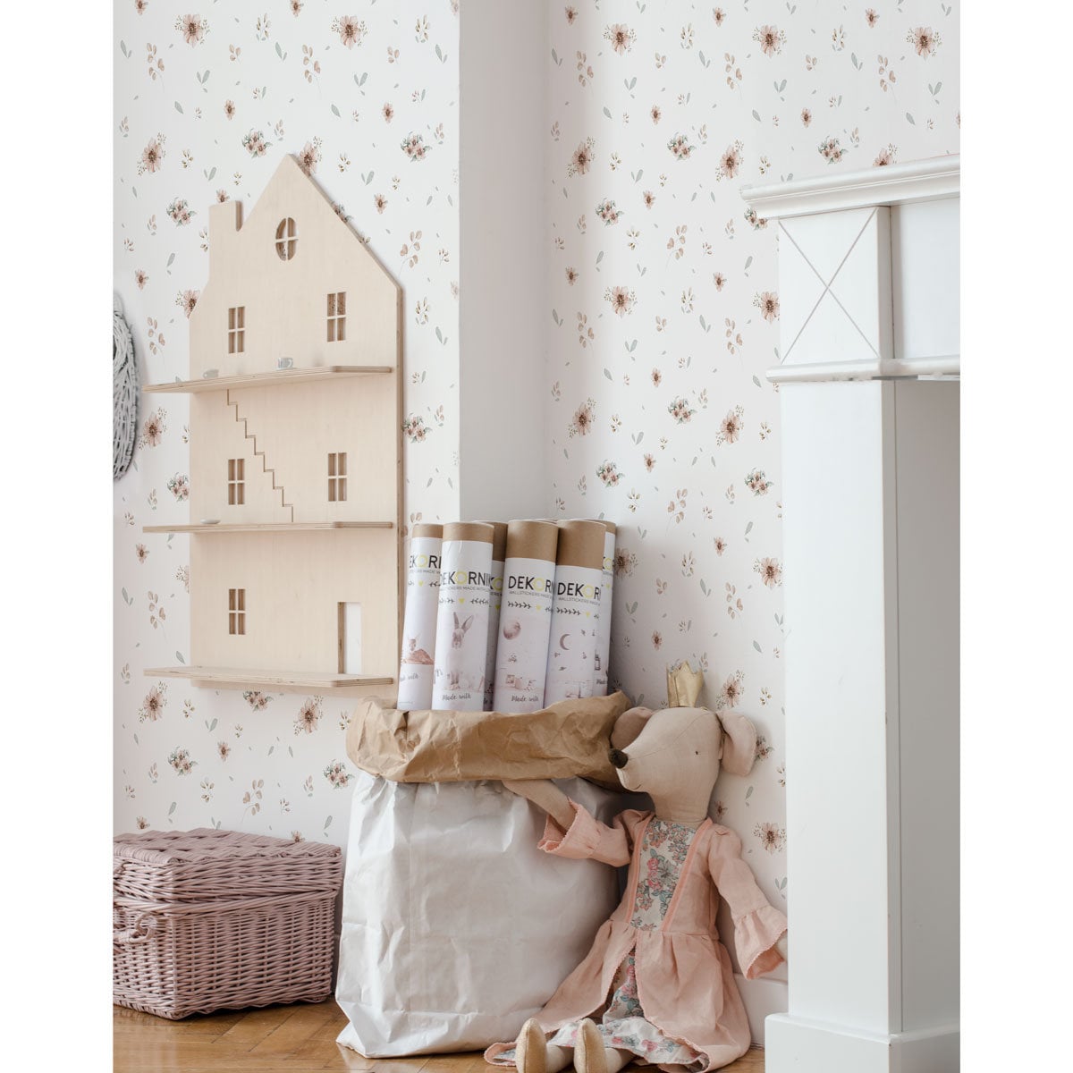 Flowers Minimini Wallpaper DEKORNIK, Delicate Floral Wallpaper for Girl ...