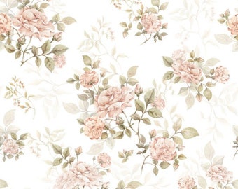 Vintage Rose Pattern Wallpaper DEKORNIK, vintage wall design, nursery wallpaper, romanic wall design