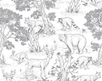 DEKORNIK Animals White Wallpaper