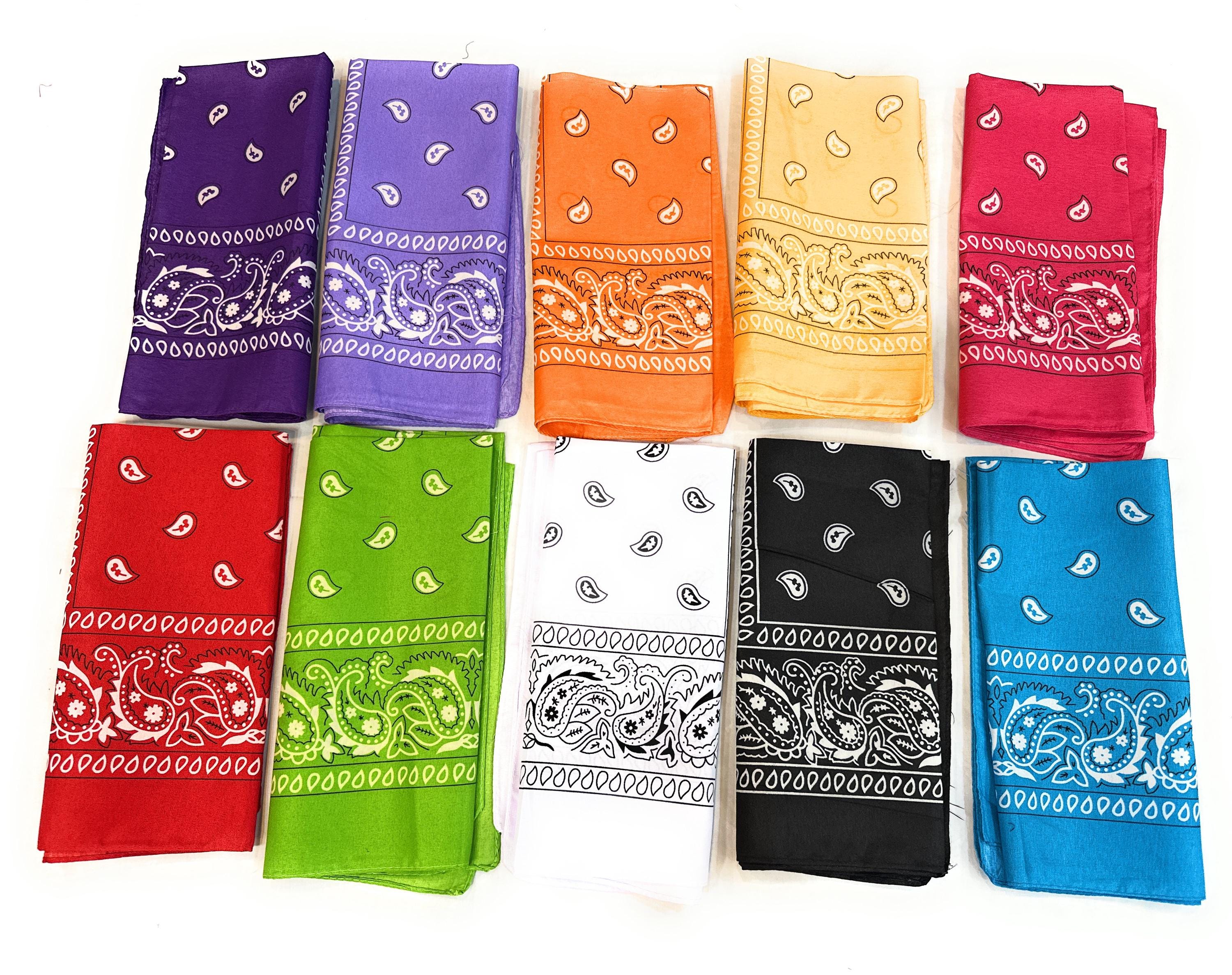10 Pack Bandanas Paisley Print Cowboy Bandana Handkerchiefs Assorted