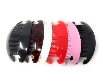 6 juegos de peines de plátano entrelazados, pinza para el cabello, soporte para peine lateral francés (color).