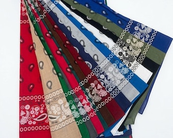 15 Pack Bandanas 27x27 Large 100% Cotton Scarf Headband Neck Scarf Men Women Bulk.