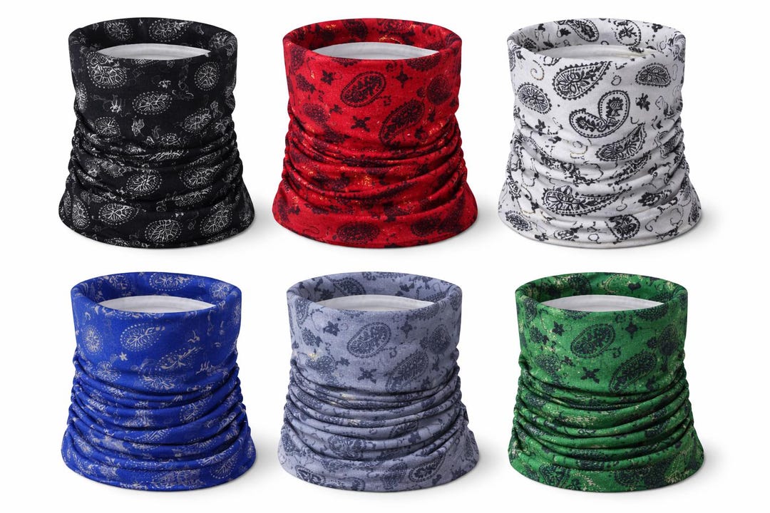 6-pack Paisley Bandana Face Cover, Breathable Tube Scarf - Etsy