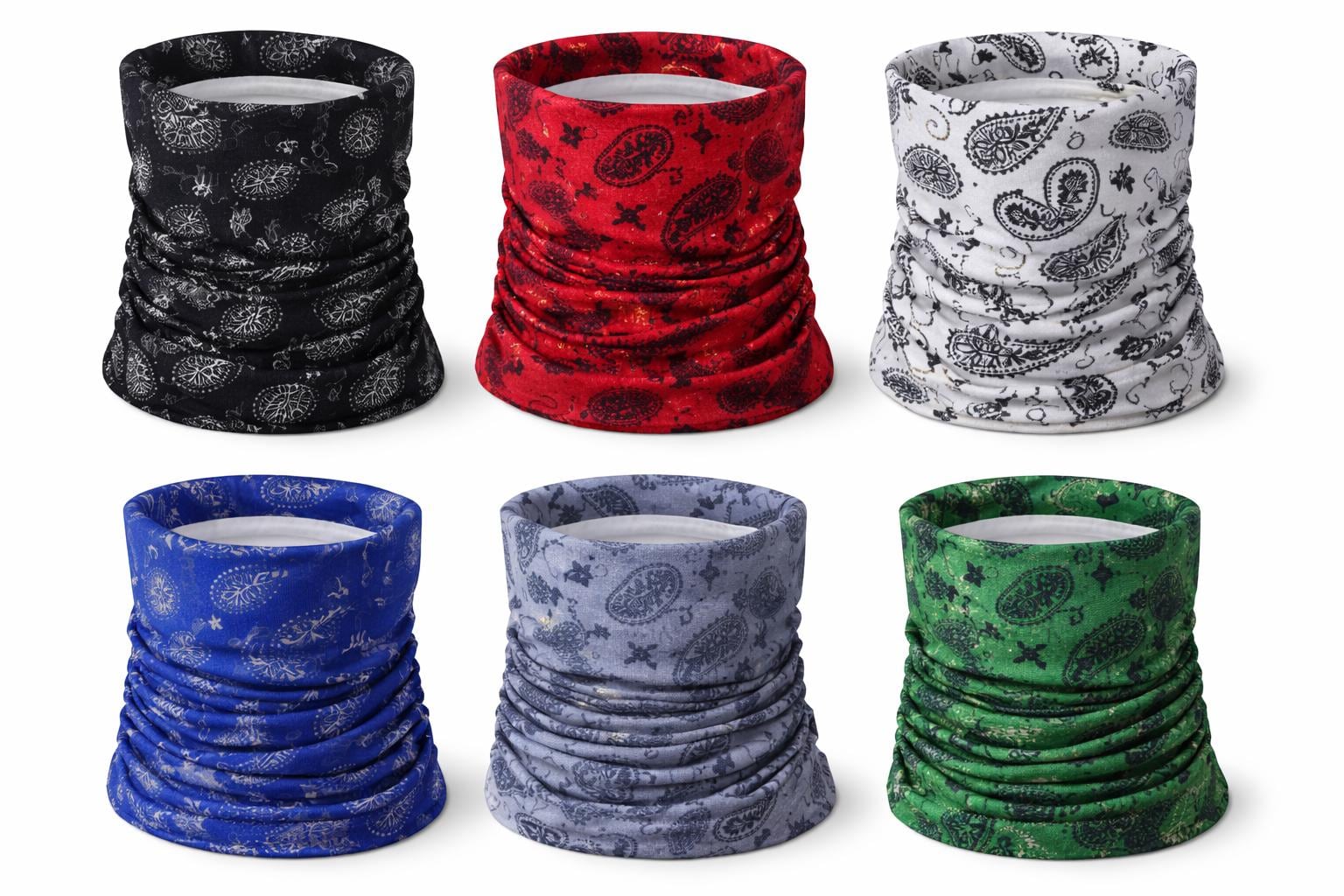 6-pack Paisley Bandana Face Cover, Breathable Tube Scarf - Etsy
