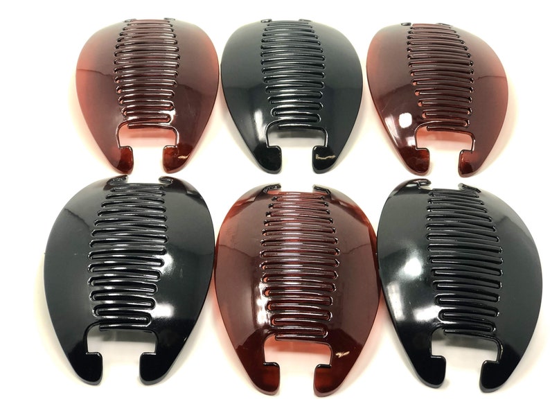 Comb Back Clips 6 Sets Interlocking Banana Combs Hair Clip French Side Comb Holder ...