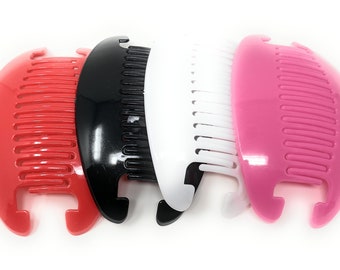 4 sets Interlocking Banana Combs Hair Clip French Side Comb Holder (color )