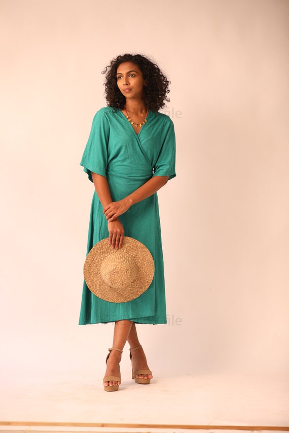 The Organic Cotton Jersey Wrap Dress in 