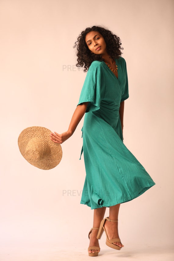 The Organic Cotton Jersey Wrap Dress in 