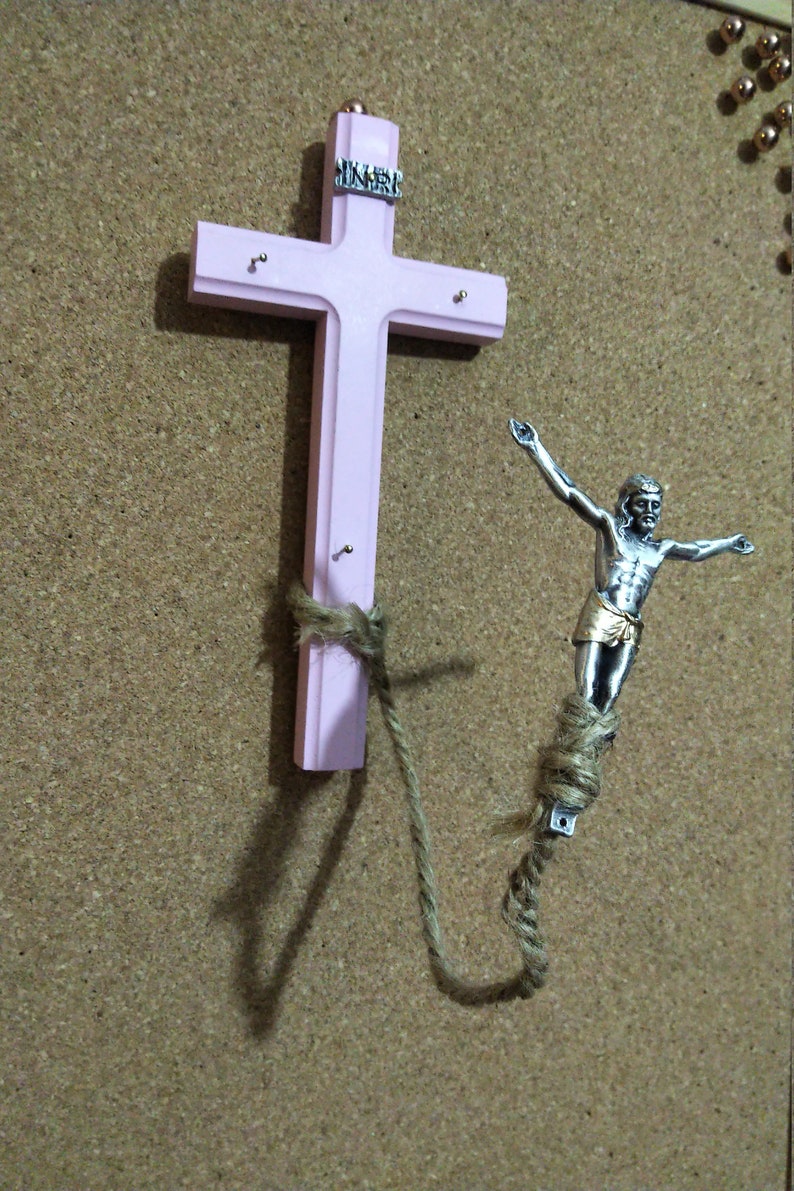 BUNGJEESUS Bungee Jesus. Hanging Wall Feature Crucifix Etsy