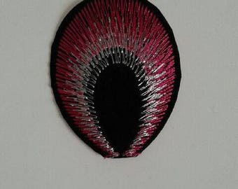 Peacock embroidery, sewing patch applique pattern feather fusible