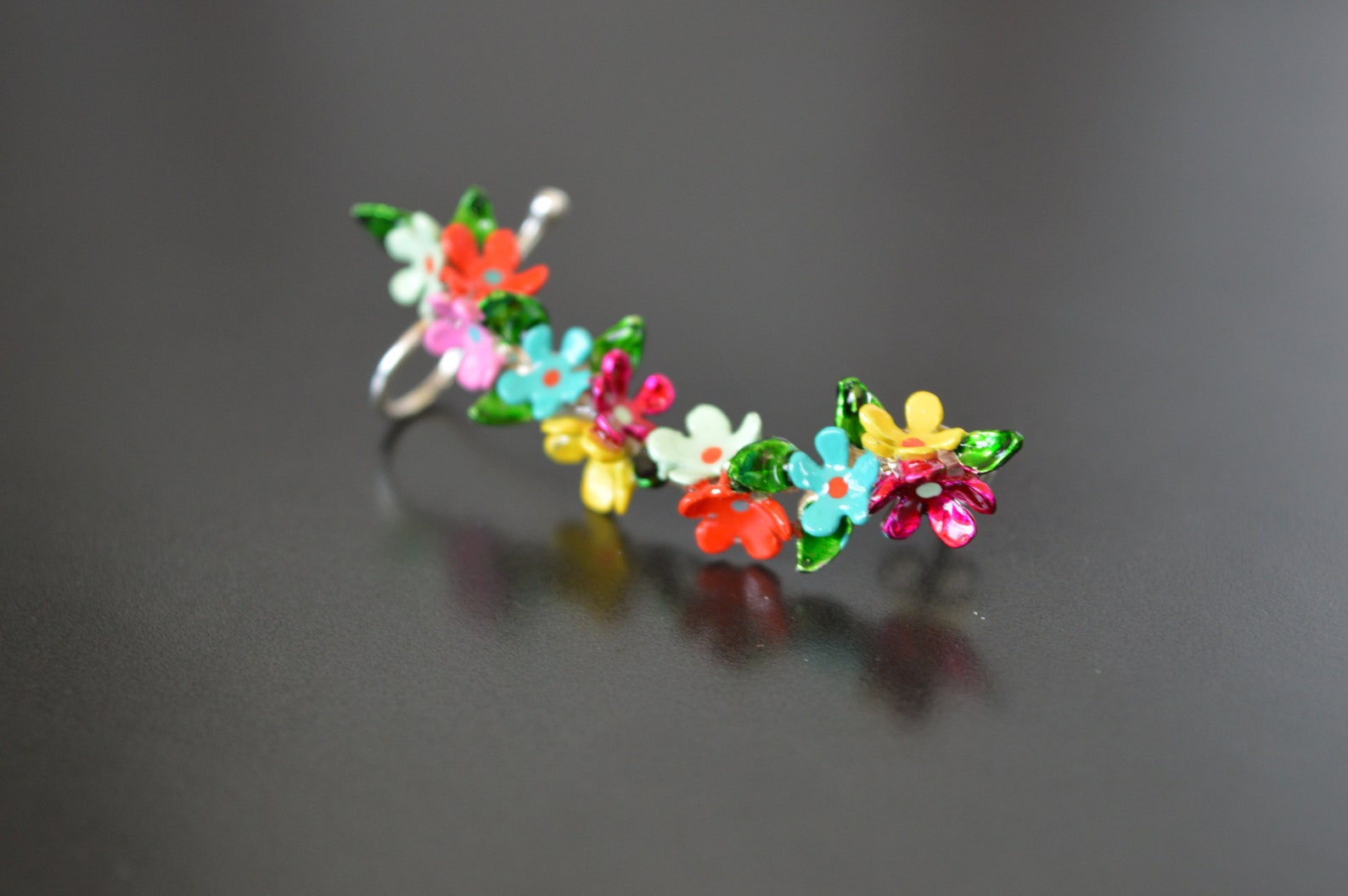 Flower Ear Climber Earrings Ear Crawler Earrings Art Nouveau Etsy