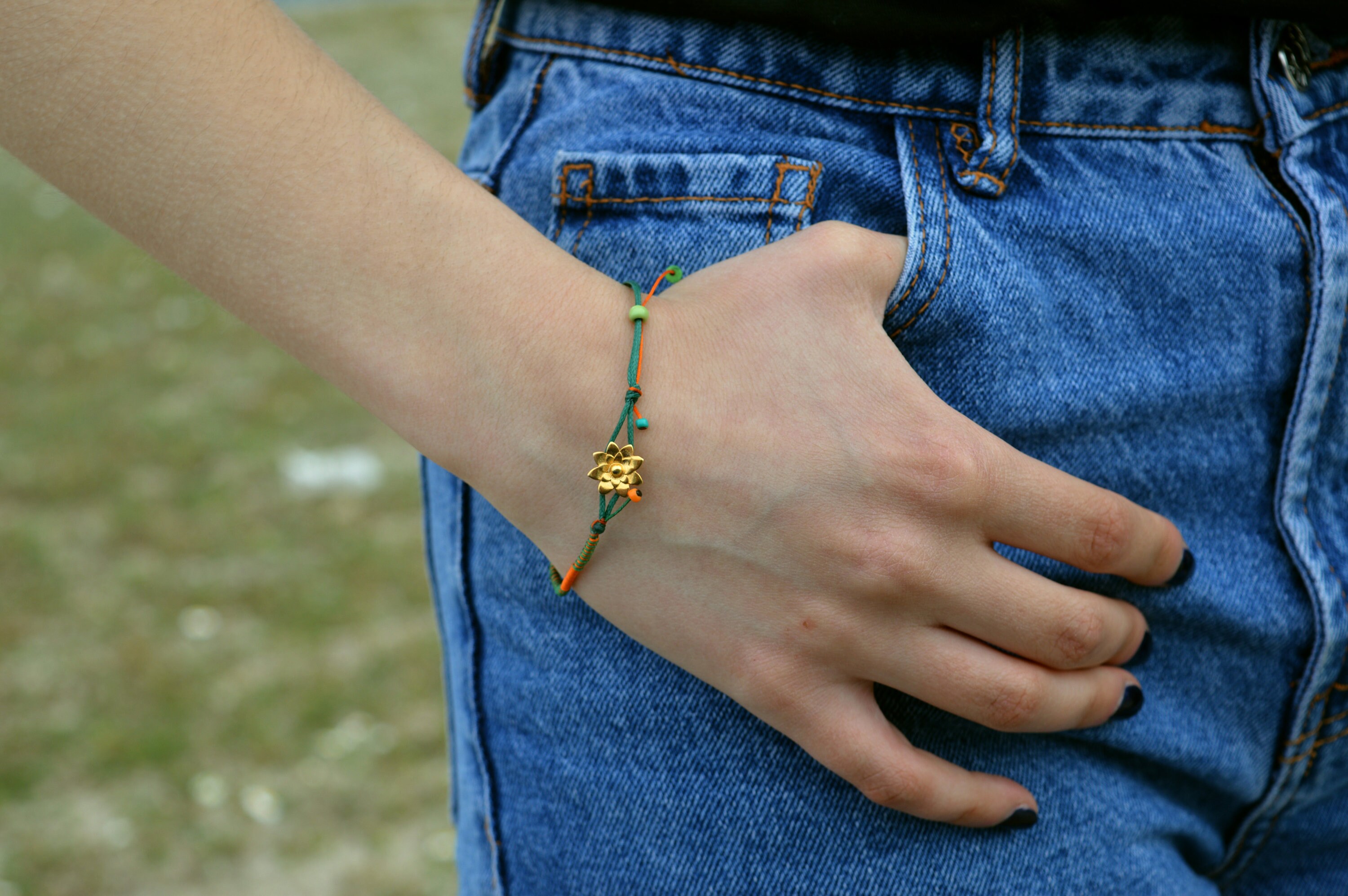 Lotus Bracelet Lotus Flower Bracelet Wax cord Bracelet Etsy