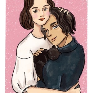 Numérique sur mesure à partir d&#39;un dessin pour couple. Cadeau d&#39;anniversaire unique et créatif. Portrait personnalisé à partir de photos. Cadeau pour elle.