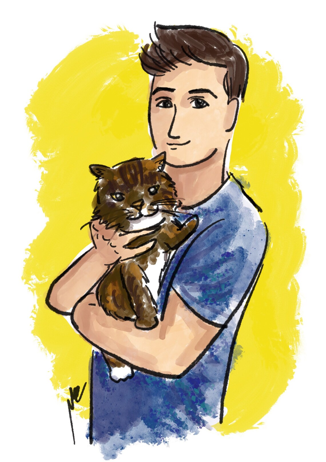 Girl and Dog Custom Illustration Dog Drawing Gift for Etsy