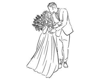 Personalized Custom Line Drawing - A One-of-a-Kind Wedding Keepsake