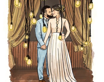 Digital Wedding Custom Drawing, Custom Portrait, Wedding Drawing from Photo, Custom Portrait Illustration, Custom Sketch,Wedding Gift