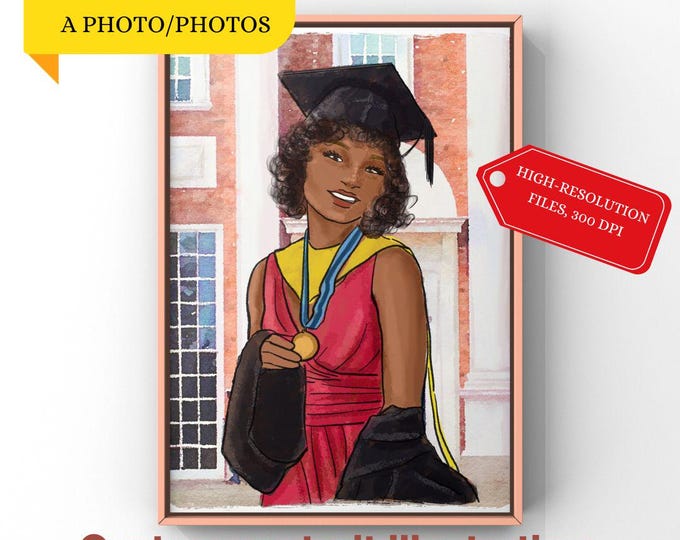Custom Graduation Portrait | PRINTABLE Personalized Grad Gift ...