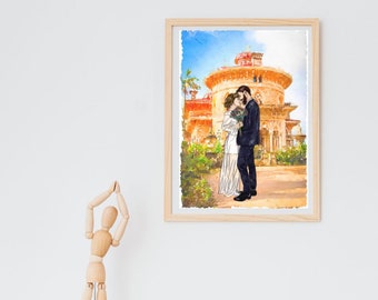 Personalisiertes Hochzeitsportrait vom Foto (Digitaler Download)