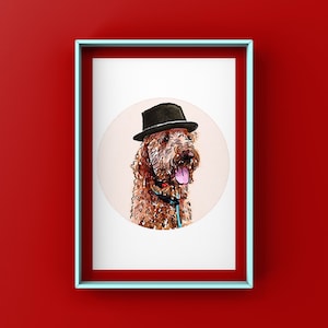Digital Watercolor Custom Dog Portrait, Dog Portrait Illustration, Bespoke Dog Drawing, Digital Dog Portrait, Dog Pet Birthday Gift Download