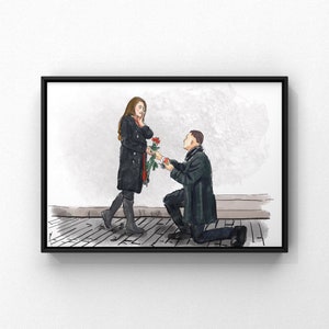 Digital Engagement Photo Artwork. Engagement Sketch from photo. Digital art for wedding, Custom Engagement Gifts, Wedding Proposal
