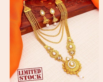 Gold Finished Long Haram/ Haar With 