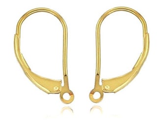 10x16mm Earring Clasp 20 Pcs Bronze Tone Plain Leverback Earring Findings