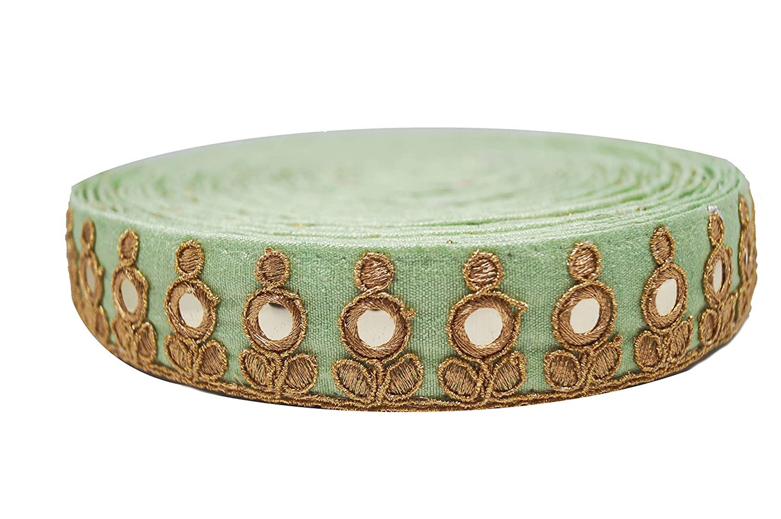 Mirror Lace Golden Border Lace with Stones Mirror Dabka 9 Etsy