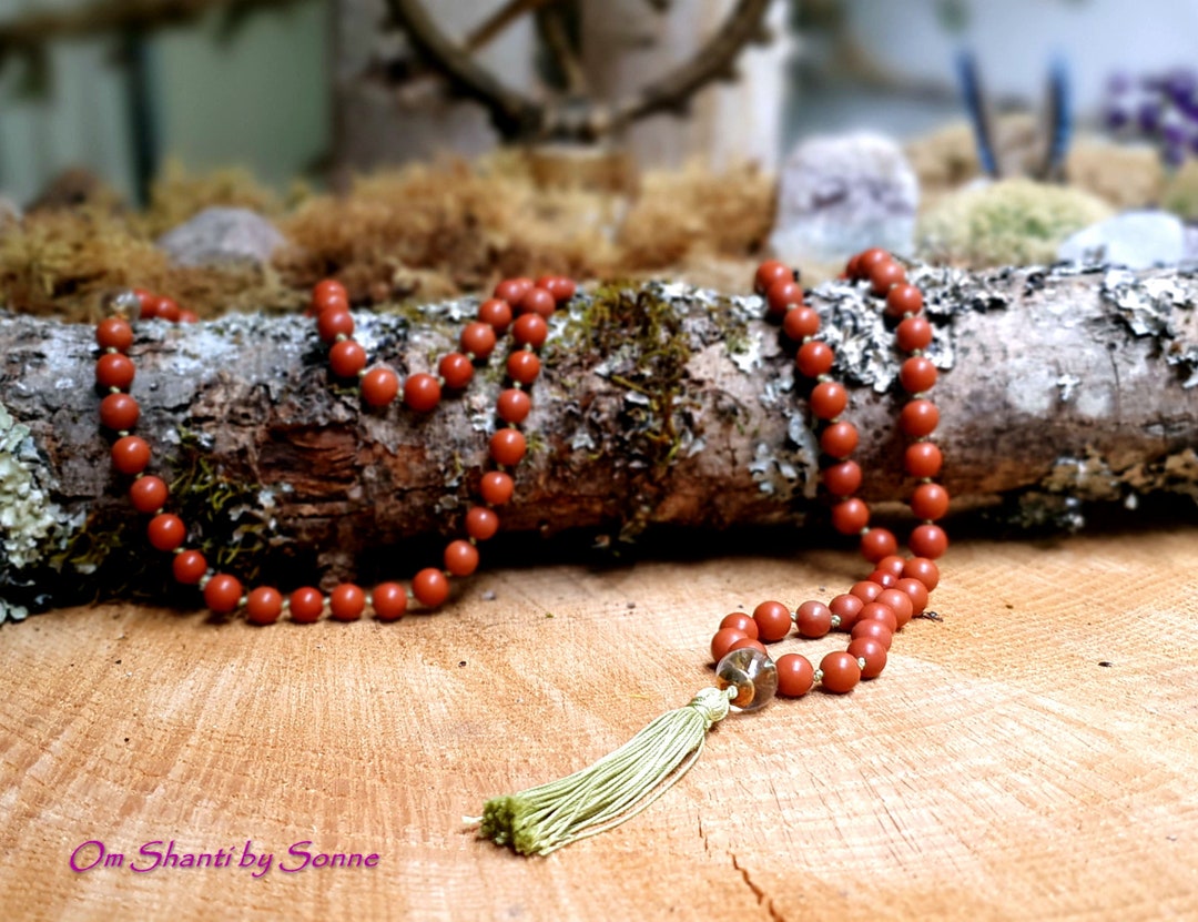 108 Mala Necklace Knotted Dolomite Rock Crystal Mala Jewelry - Etsy