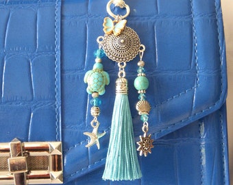 Blue and silver bag jewelry I Key ring I Car jewelry I Original gift I Valentine's Day gift I Teacher gift, Mother's Day.