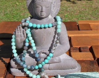 Mala I Rosary I Rosary I Long natural stone necklace I Rosary of 108 beads I Religion spirituality gift I Gift for her