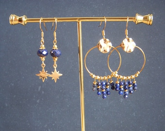 LAPIS LAZULI earrings I Natural stone earring I Original women's gift I September stone I Gift for her