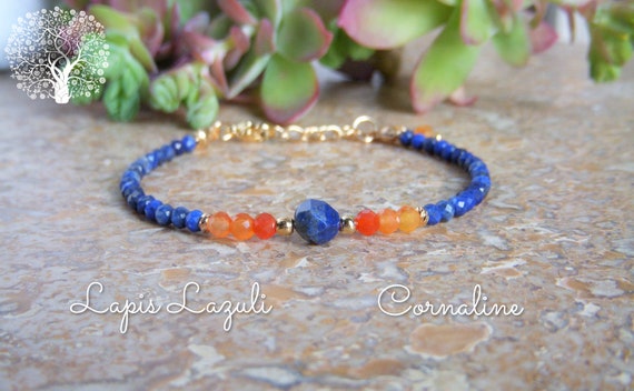 Bracciale In Lapislazzuli Con Pietre Naturali – Regolabile 17,8-29 Cm – Idea Regalo Con Sacchetto - 4