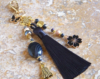 Bag jewelry I Key ring I Car jewelry I Black and gold bag jewelry I Original women's gift I Christmas gift I Teacher gift