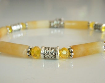 Bracciale chic in perline di avventurina verde brasiliana, 22,5 carati