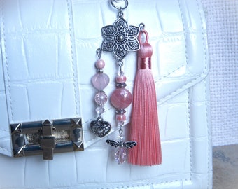Original key ring I Pink and silver bag jewelry I Original gift I Valentine's Day gift I Centerpiece gift I Mother's Day gift
