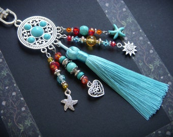 Bag jewelry I Key ring I Car jewelry I Turquoise bag jewelry I Original women's gift, Christmas gift I Mistress gift