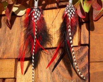 Feather earrings. Original earring. Natural feathers. Boho chic earring.