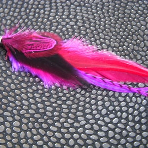 Single long feather earring. Original earring in natural feathers. Boho chic earring. Real feather.