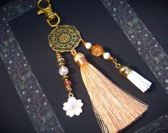 Bag jewelry I Key ring I Car jewelry I Caramel and gold bag jewelry I Original women's gift I Christmas gift I Teacher gift
