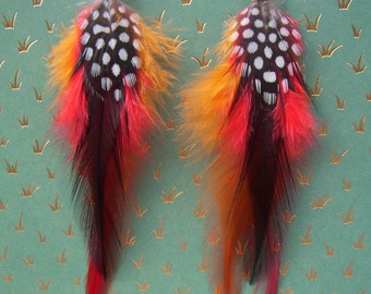 Feather earrings. Original earring. Natural feather earrings. Boho chic earring.