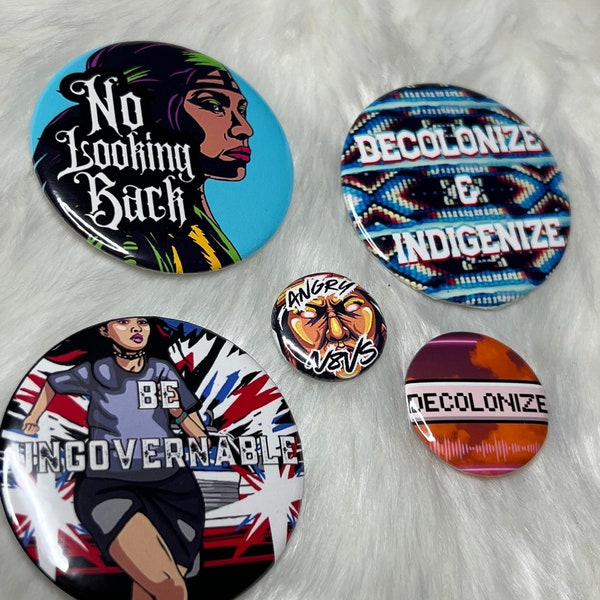 Decolonize Native Pride Buttons