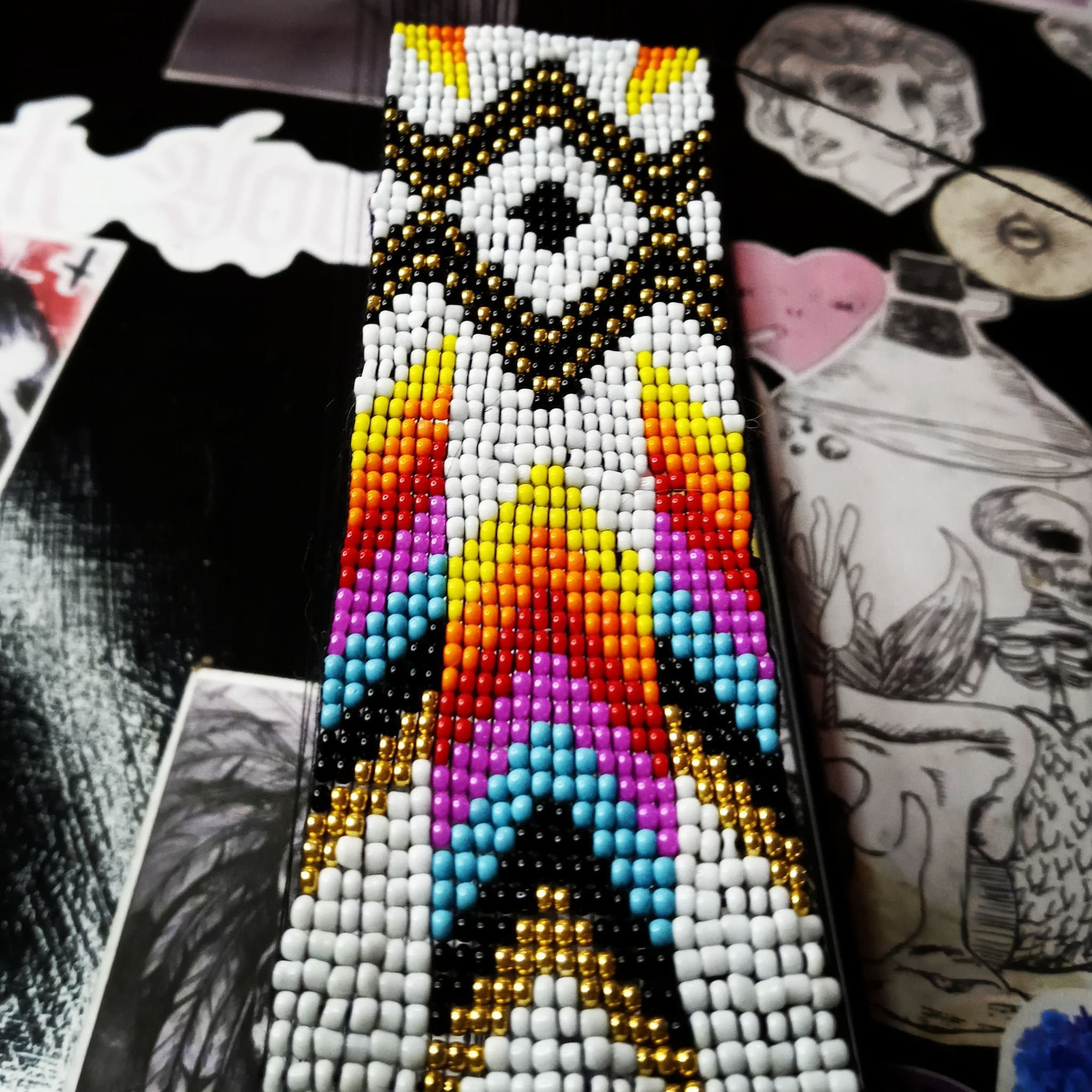 Indigenous Beaded Choker Wide Geometric Tribal Pattern | Etsy